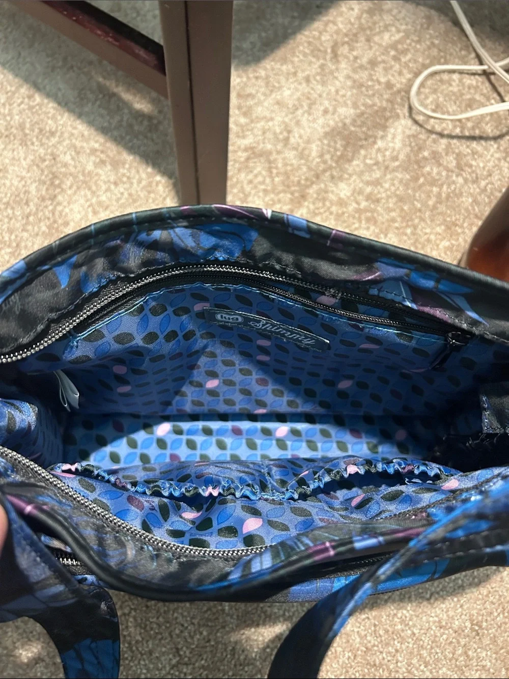 Lug Blue Tropical Print Crossbody Bag and Matching Wallet